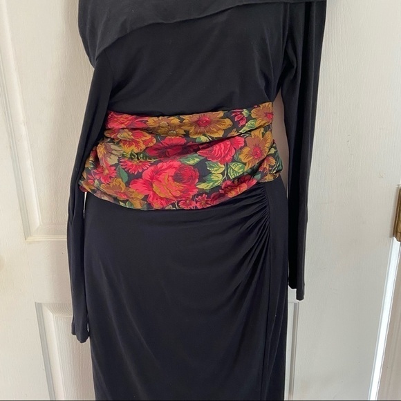 Walker and Lane square scarf in glorious floral with jewel tones. Versatile gem. - Picture 2 of 3